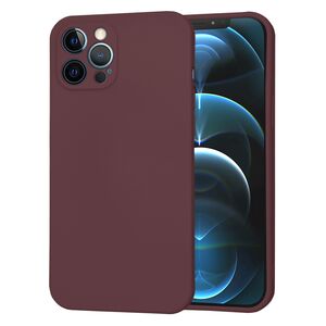 Husa pentru  iPhone 12 Pro Max Liquid Silicone cu MagSafe, subțire, captusita cu microfibra, anti amprentă, protectie cameră foto, bordeaux