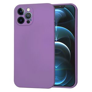 Husa pentru  iPhone 12 Pro Max Liquid Silicone cu MagSafe, subțire, captusita cu microfibra, anti amprentă, protectie cameră foto, mov