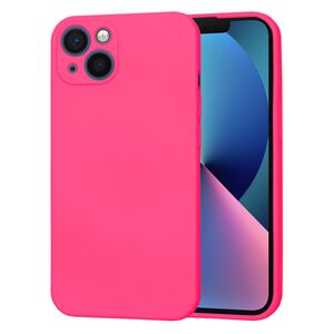 Husa pentru  iPhone 13 Liquid Silicone cu MagSafe, subțire, captusita cu microfibra, anti amprentă, protectie cameră foto, fucsia
