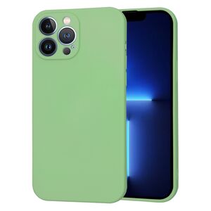 Husa pentru  iPhone 13 Pro Max Liquid Silicone cu MagSafe, subțire, captusita cu microfibra, anti amprentă, protectie cameră foto, verde deschis
