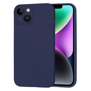 Husa pentru  iPhone 14 Liquid Silicone cu MagSafe, subțire, captusita cu microfibra, anti amprentă, protectie cameră foto, albastru