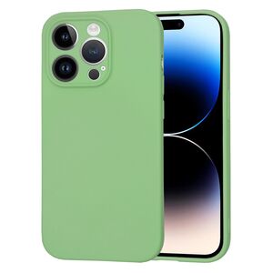 Husa pentru  iPhone 14 Pro  Liquid Silicone cu MagSafe, subțire, captusita cu microfibra, anti amprentă, protectie cameră foto, verde deschis