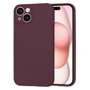 Husa pentru  iPhone 15 Liquid Silicone cu MagSafe, subțire, captusita cu microfibra, anti amprentă, protectie cameră foto, bordeaux