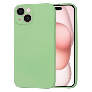 Husa pentru  iPhone 15 Liquid Silicone cu MagSafe, subțire, captusita cu microfibra, anti amprentă, protectie cameră foto, verde deschis