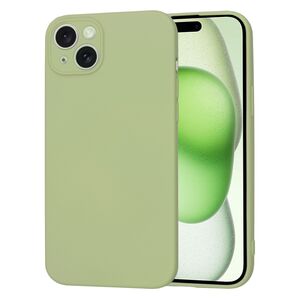 Husa pentru  iPhone 15 Plus Liquid Silicone cu MagSafe, subțire, captusita cu microfibra, anti amprentă, protectie cameră foto, verde
