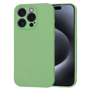 Husa pentru  iPhone 15 Pro Liquid Silicone cu MagSafe, subțire, captusita cu microfibra, anti amprentă, protectie cameră foto, verde deschis