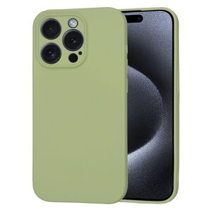 Husa pentru  iPhone 15 Pro Liquid Silicone cu MagSafe, subțire, captusita cu microfibra, anti amprentă, protectie cameră foto, verde