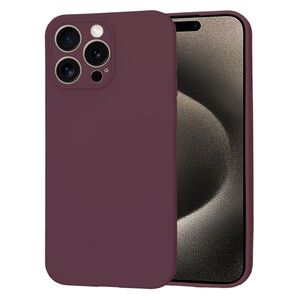 Husa pentru  iPhone 15 Pro Max Liquid Silicone cu MagSafe, subțire, captusita cu microfibra, anti amprentă, protectie cameră foto, bordeaux