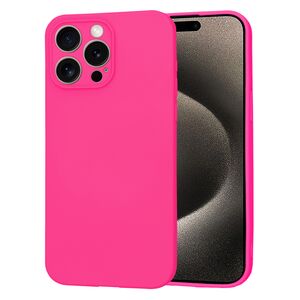 Husa pentru  iPhone 15 Pro Max Liquid Silicone cu MagSafe, subțire, captusita cu microfibra, anti amprentă, protectie cameră foto, fucsia