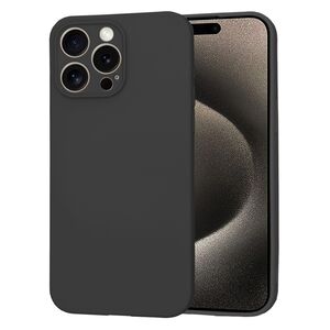 Husa pentru  iPhone 15 Pro Max Liquid Silicone cu MagSafe, subțire, captusita cu microfibra, anti amprentă, protectie cameră foto, negru