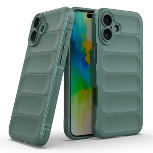 Husa pentru  iPhone 16 Plus Liquid Silicone, Microfibre Lining, Non-Slip Airbag Design, verde