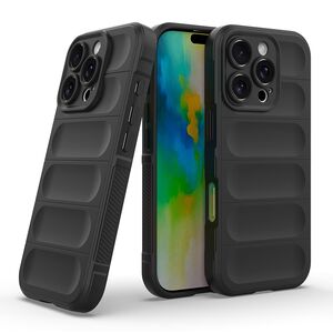Husa pentru  iPhone 16 Pro Liquid Silicone, Microfibre Lining, Non-Slip Airbag Design, negru