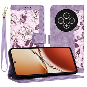 Husa tip carte pentru  Xiaomi Redmi 14C, functie stand si port carduri, mov