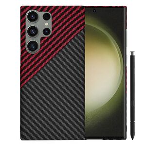 Husa pentru  Samsung Galaxy S24 Ultra CarbonFiber UltraSlim, Lightweight, rosu inchis