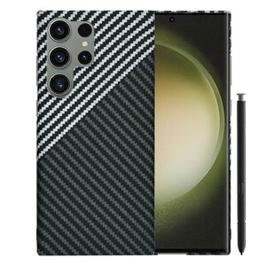 Husa pentru  Samsung Galaxy S24 Ultra CarbonFiber UltraSlim, Lightweight, gri