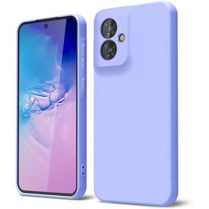 Husa pentru  Motorola Moto G55 Liquid Silicone, subțire, captusita cu microfibra, anti amprentă, protectie cameră foto, lavanda