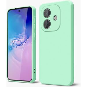 Husa pentru  Oppo A40 Liquid Silicone, subțire, captusita cu microfibra, anti amprentă, protectie cameră foto, verde