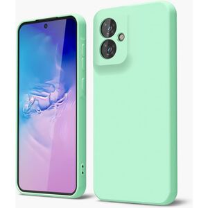 Husa pentru  Motorola Moto G55 Liquid Silicone, subțire, captusita cu microfibra, anti amprentă, protectie cameră foto, verde