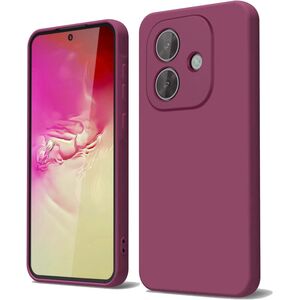 Husa pentru  Oppo A40 Liquid Silicone, subțire, captusita cu microfibra, anti amprentă, protectie cameră foto, bordeaux