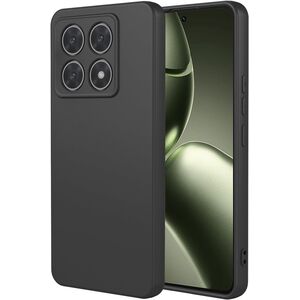 Husa pentru  Xiaomi 14T Pro Liquid Silicone, subțire, captusita cu microfibra, anti amprentă, protectie cameră foto, negru