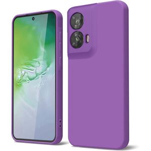 Husa pentru  Motorola Moto G35 Liquid Silicone, subțire, captusita cu microfibra, anti amprentă, protectie cameră foto, mov