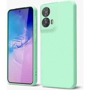 Husa pentru  Motorola Moto G35 Liquid Silicone, subțire, captusita cu microfibra, anti amprentă, protectie cameră foto, verde