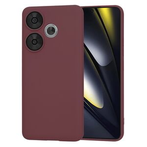 Husa pentru  Poco F6 Liquid Silicone, subțire, captusita cu microfibra, anti amprentă, protectie cameră foto, bordeaux