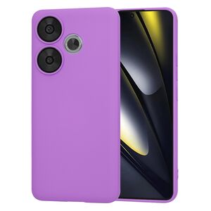 Husa pentru  Poco F6 Liquid Silicone, subțire, captusita cu microfibra, anti amprentă, protectie cameră foto, mov