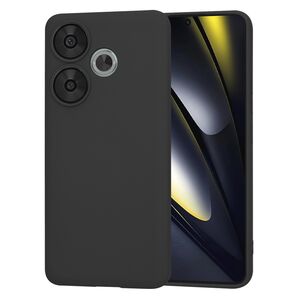 Husa pentru  Poco F6 Liquid Silicone, subțire, captusita cu microfibra, anti amprentă, protectie cameră foto, negru