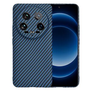 Husa pentru  Xiaomi 14 Ultra CarbonFiber UltraSlim, Lightweight, albastru