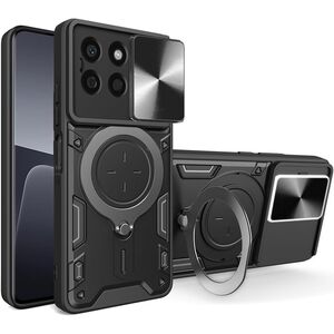 Husa pentru  Honor 200 Smart cu protecție pentru cameră și suport magnetic integrat Ring Shockproof, negru