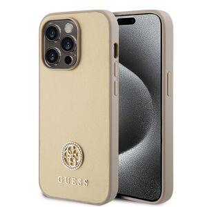 Husa pentru  iPhone 15 Pro Guess- Strass Metal - auriu