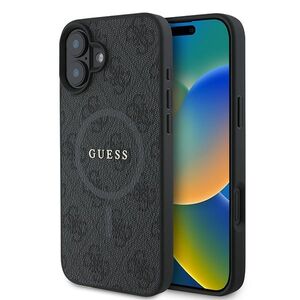 Husa pentru  iPhone 16 Plus Guess - 4G Ring Classic MagSafe - negru