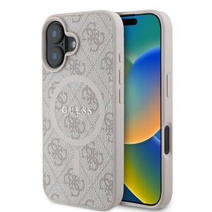 Husa pentru  iPhone 16 Plus Guess - 4G Ring Classic MagSafe - roz