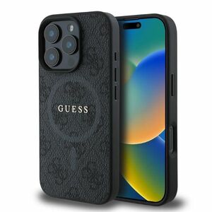 Husa pentru  iPhone 16 Pro Max Guess - 4G Ring Classic MagSafe - negru