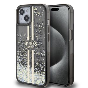 Husa pentru  iPhone 15 Guess - Liquid Glitter - negru