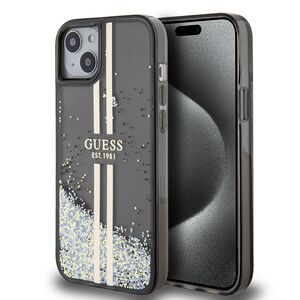 Husa pentru  iPhone 15 Plus Guess - Liquid Glitter - negru