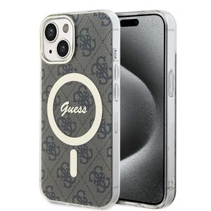 Husa pentru  iPhone 15 cu MagSafe Guess - IML Series - maro inchis