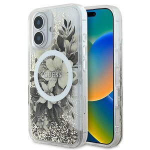 Husa pentru  iPhone 16 Guess - Liquid Glitter - bej