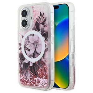 Husa pentru  iPhone 16 Guess - Liquid Glitter - roz