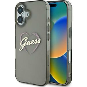 Husa pentru  iPhone 16 Plus Guess - Hardcase IML Heart - negru