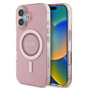 Husa pentru  iPhone 16 Plus cu MagSafe Guess - IML Series - roz