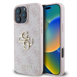 Husa pentru  iPhone 16 Pro Guess - Hardcase 4G Series - roz