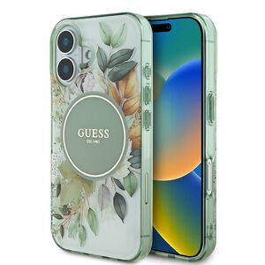 Husa pentru  iPhone 16 cu MagSafe Guess - IML Series - verde inchis