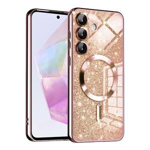 Husa pentru  Samsung Galaxy A35 cu MagSafe Sparkle Glare Detachable Layer, cu protectie lentile - roz