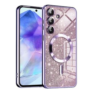 Husa pentru  Samsung Galaxy A55 cu MagSafe Sparkle Glare Detachable Layer, cu protectie lentile - mov deschis