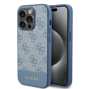 Husa pentru  iPhone 15 Pro Max Guess - Hardcase 4G Series - albastru deschis
