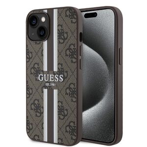 Husa pentru  iPhone 15 cu MagSafe Guess - Hardcase 4G Series - maro