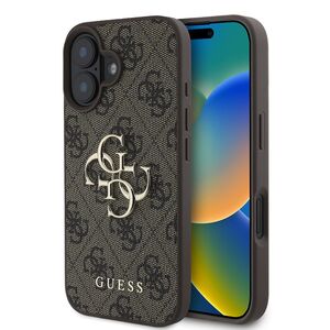 Husa pentru  iPhone 16 Guess - Hardcase 4G Series - maro