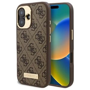 Husa pentru  iPhone 16 Plus cu MagSafe Guess - Hardcase 4G Series - maro inchis